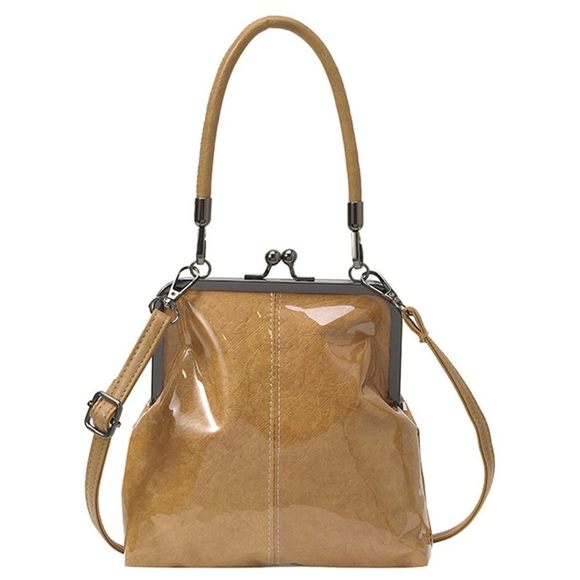 Kiss Lock Crossbody Bag Pu Leather Kiss Clasurse Handbags o_o - Picture 1 of 7